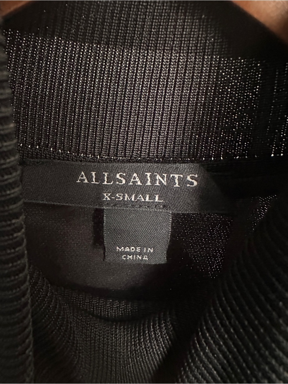 AllSaints Black Maxi Dress with Silver Sequin Diagonals - Picture 3 of 3